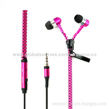 Real Metal Zipper Earbuds with Mic or Volume Control or No these, FM Direct SZ FactoryNew